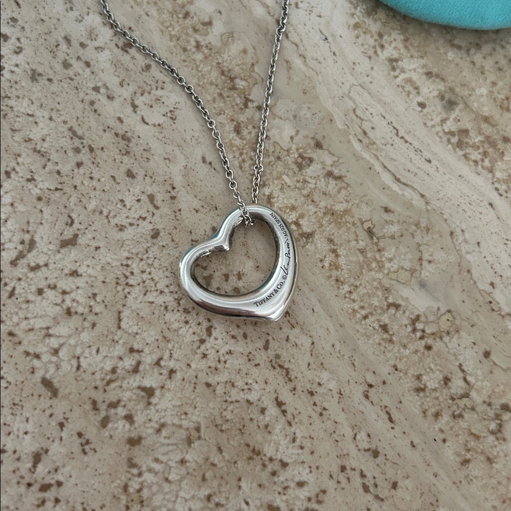 Tiffany & Co. Silver Open Heart Necklace - Picture 2 of 3